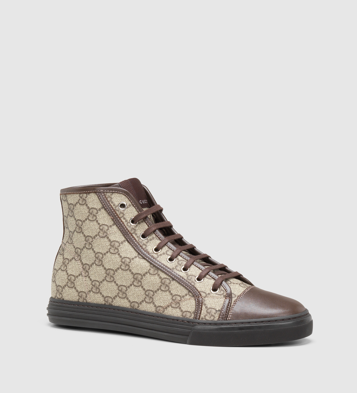 Gucci Hi-top Lace-up Sneaker in Brown for Men - Lyst