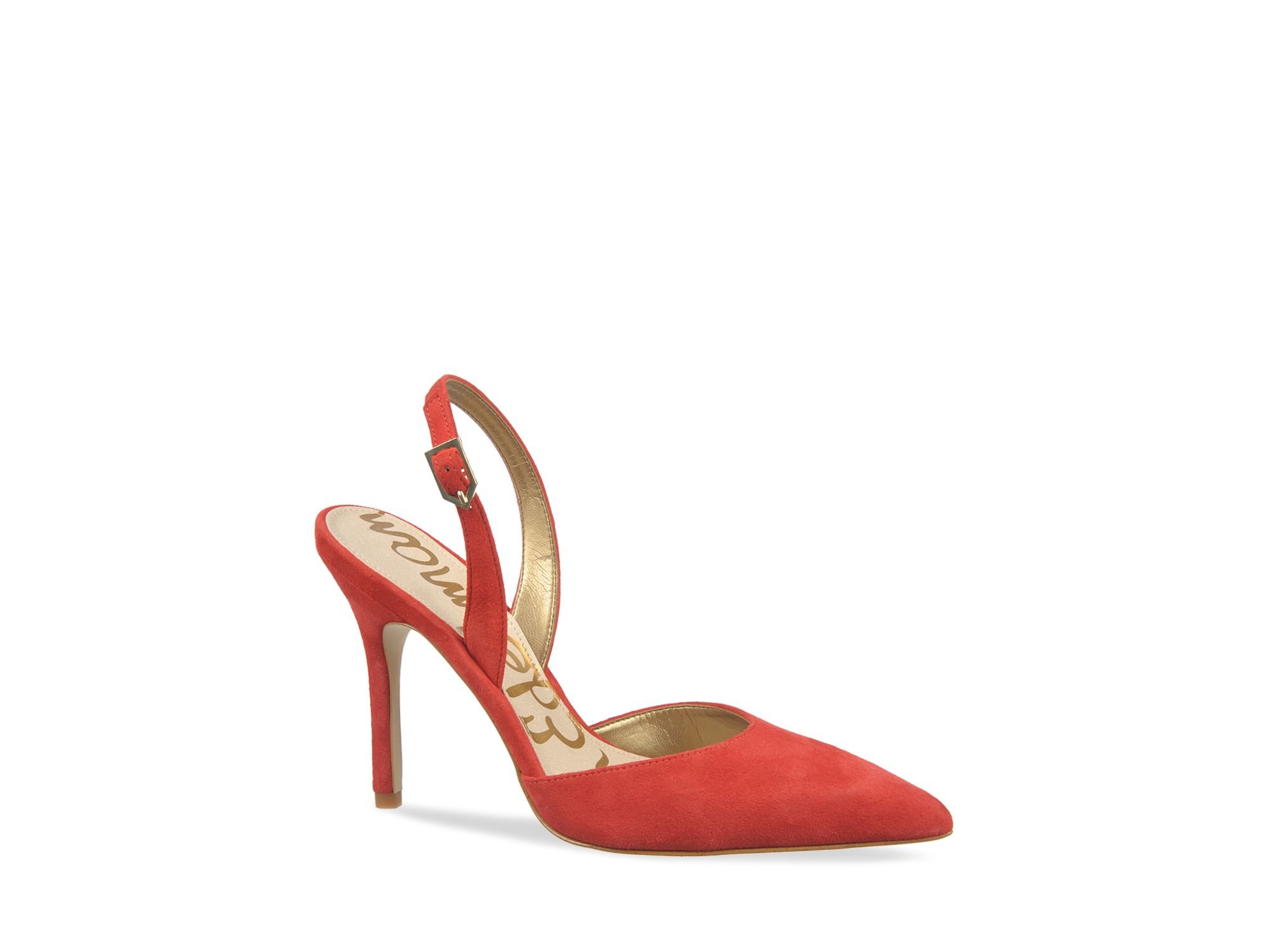 red slingback pumps