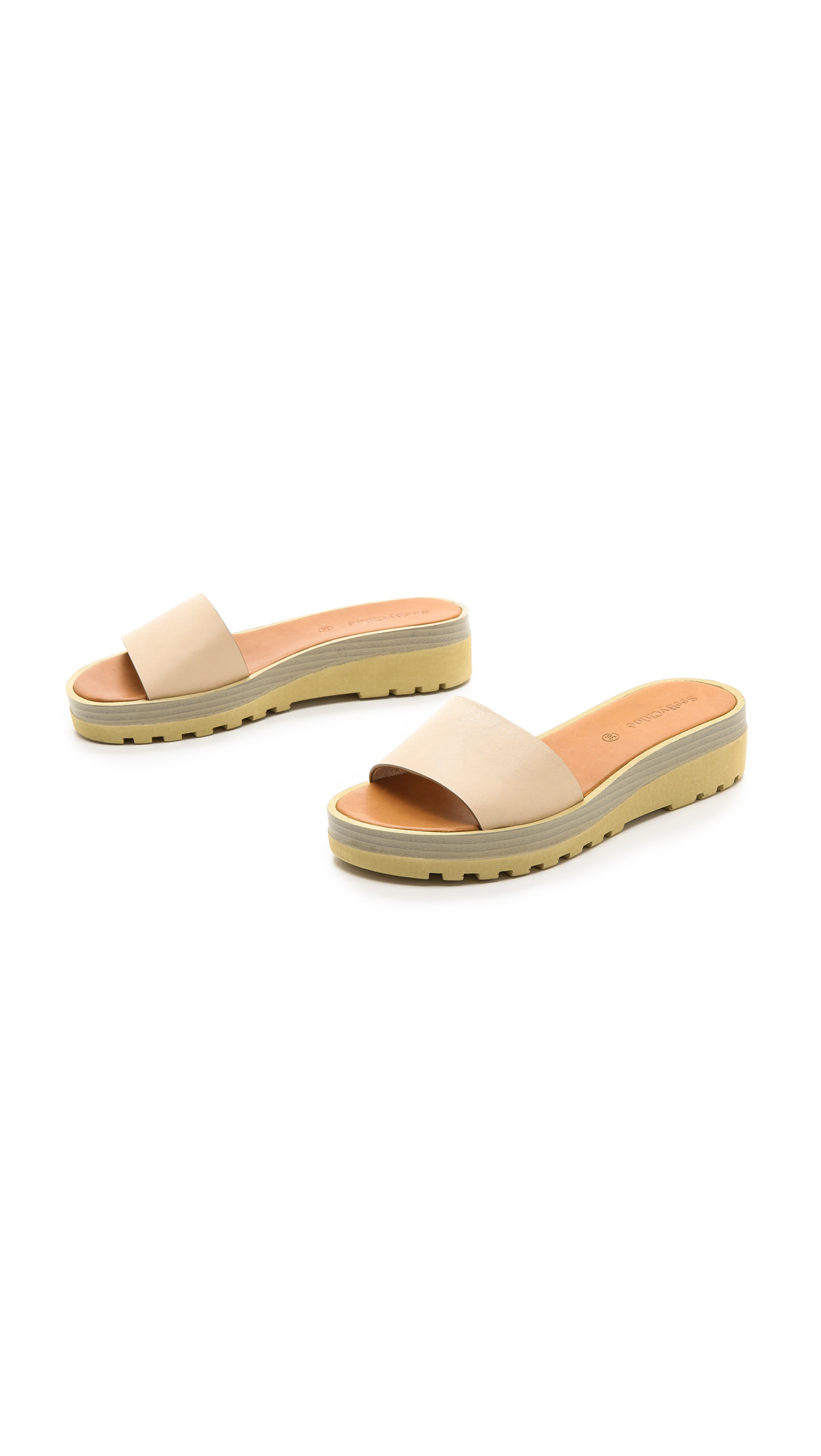 Lyst - See By Chloé Slide Sandals in Natural