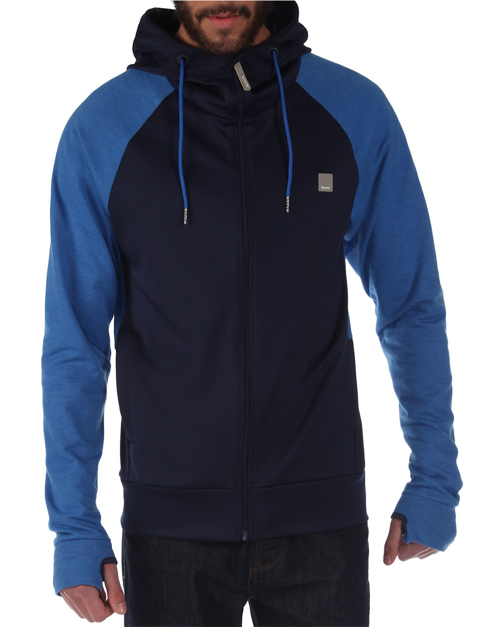 Bench Pittville Colorblock Raglan Zip Hoodie in Blue for Men (Peacoat ...