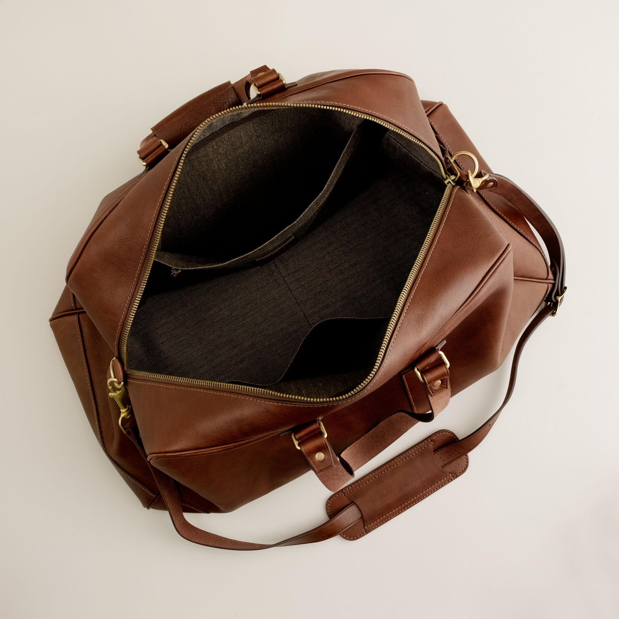J.crew Montague Leather Weekender Bag in Brown for Men (medium brown ...
