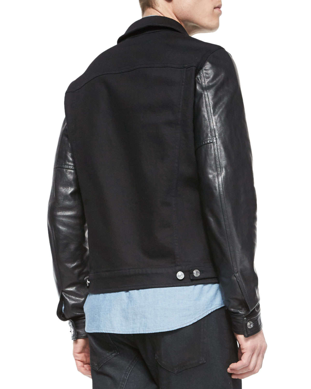 Belstaff Denim Jacket Leather Sleeves Belstaff Denim Jacket Leather Sleeves