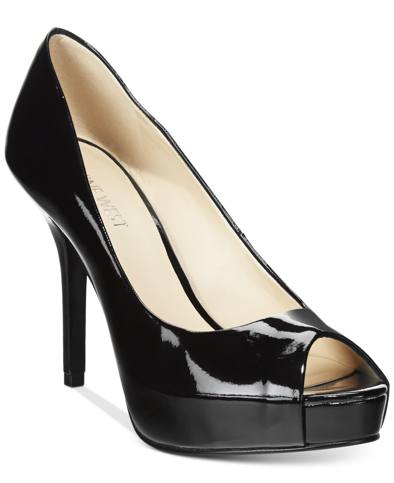 patent peep toe heels