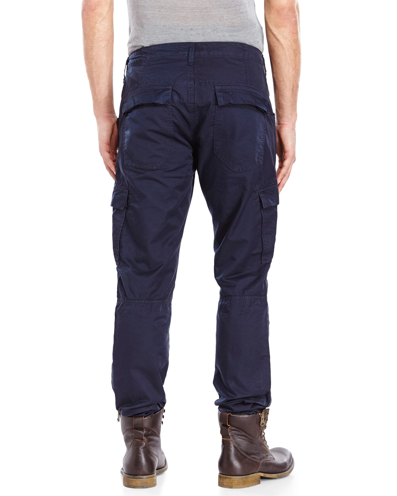 slim fit cargo pants navy blue