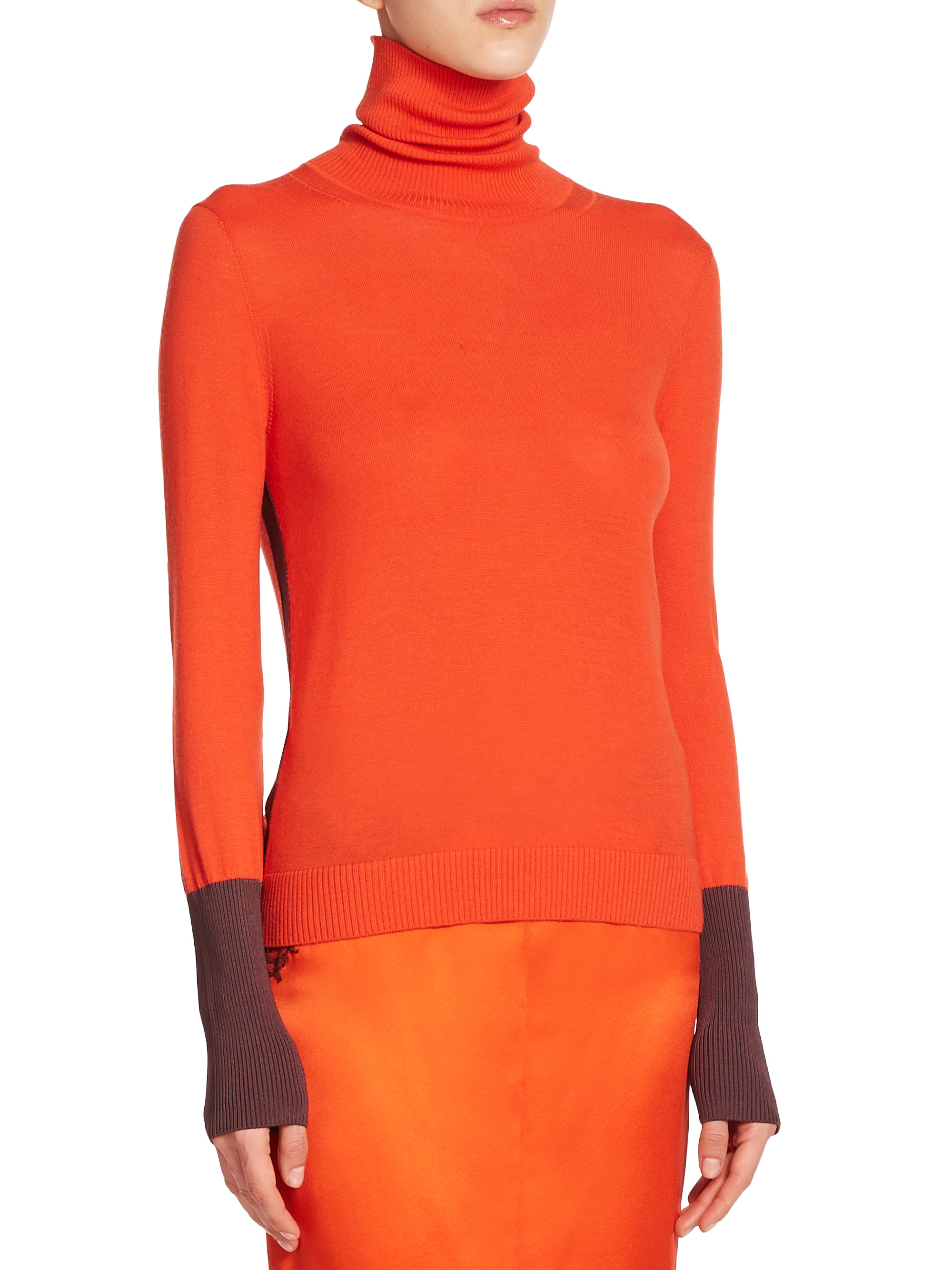 Lyst - Rag & Bone Jessica Colorblock Turtleneck Sweater in Orange