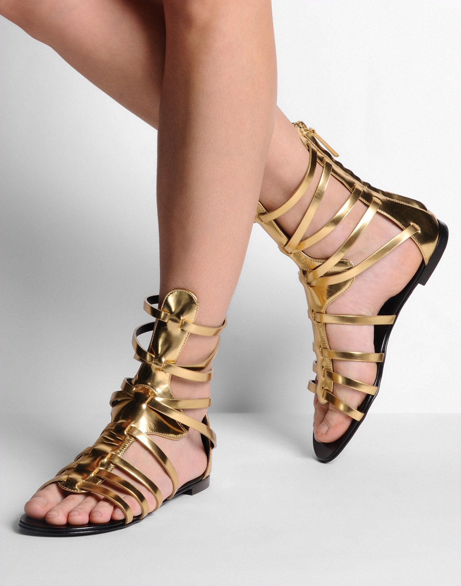 Giuseppe zanotti Sandals in Gold | Lyst