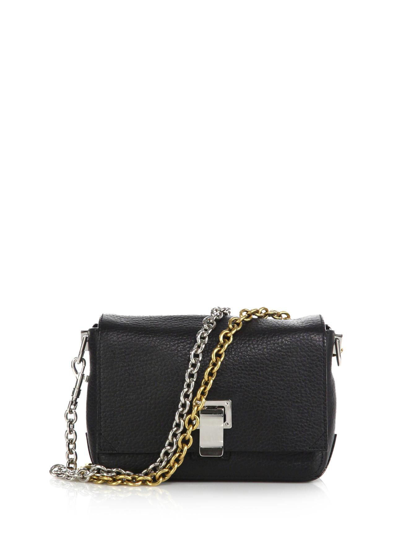 Proenza schouler Ps1 Courier Tiny Double-Chain Leather Crossbody Bag in ...