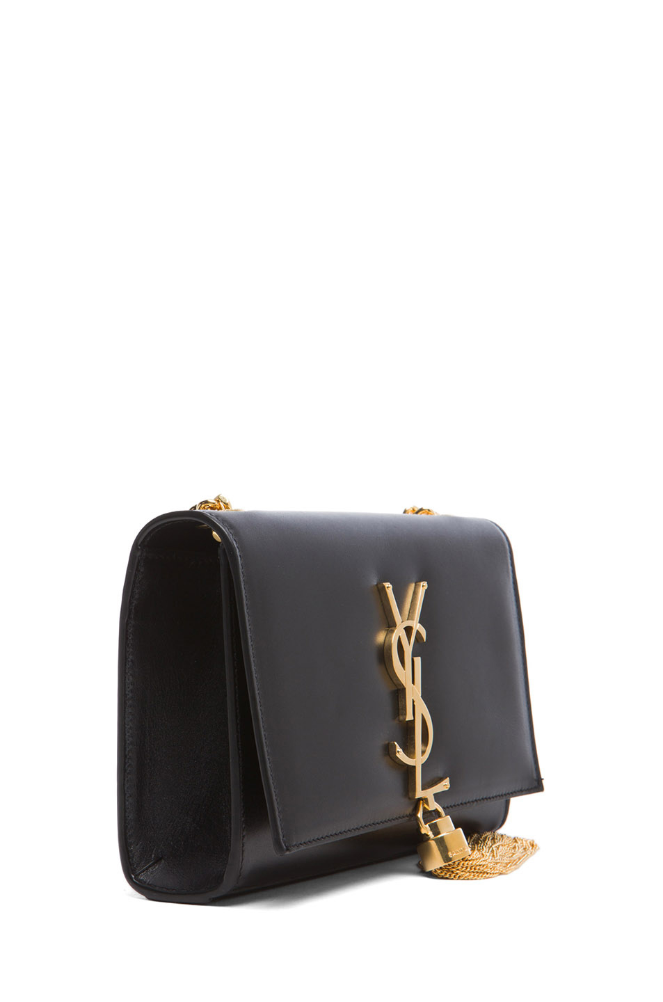 classic medium kate monogram saint laurent tassel satchel in black ...