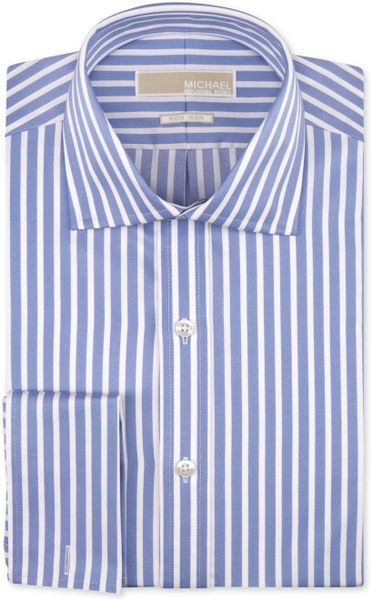 Michael Kors Michael Noniron Bold Stripe Dress Shirt With French Cuff ...