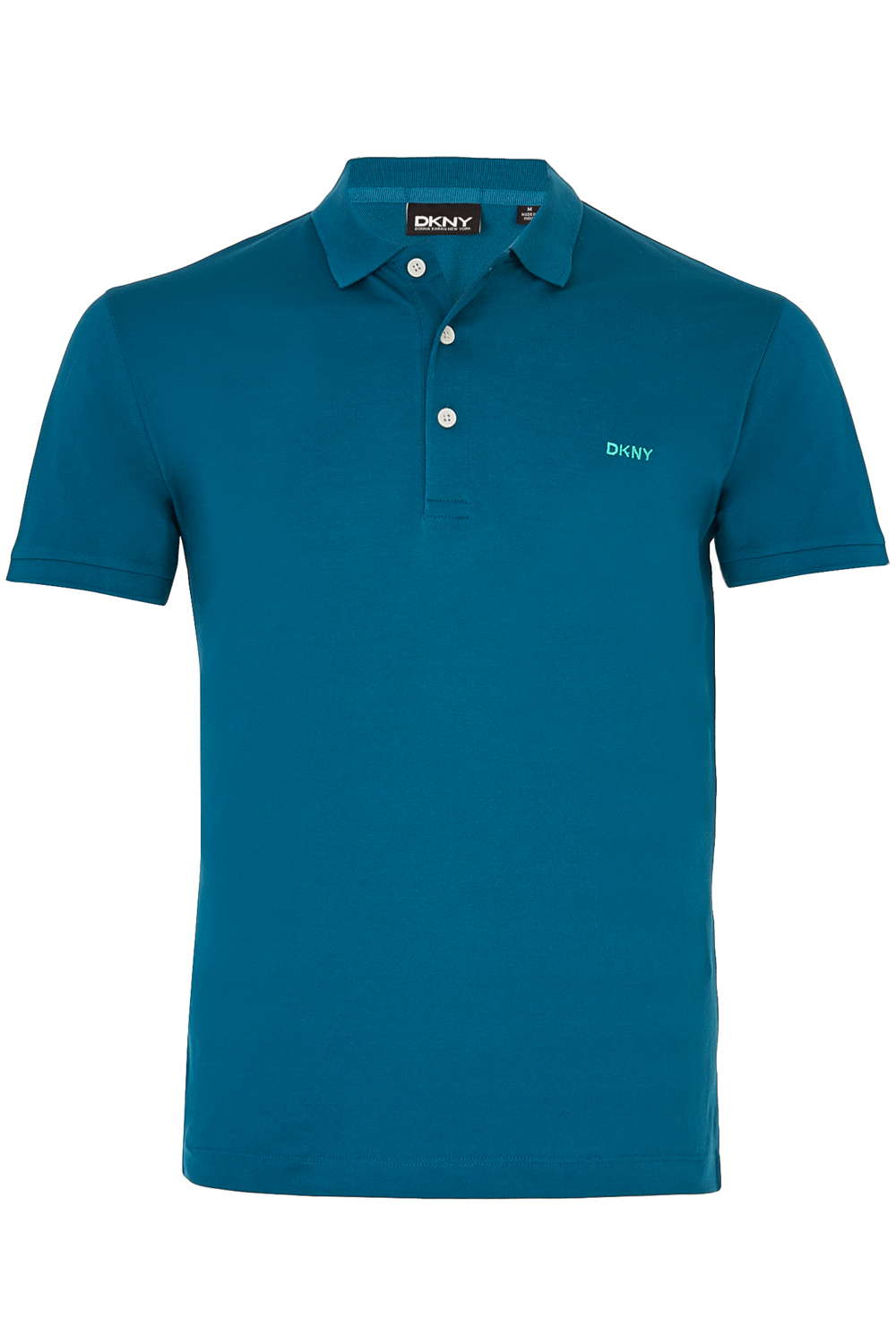 Dkny Slim Fit Teal Short Sleeve Logo Polo Shirt in Blue for Men | Lyst