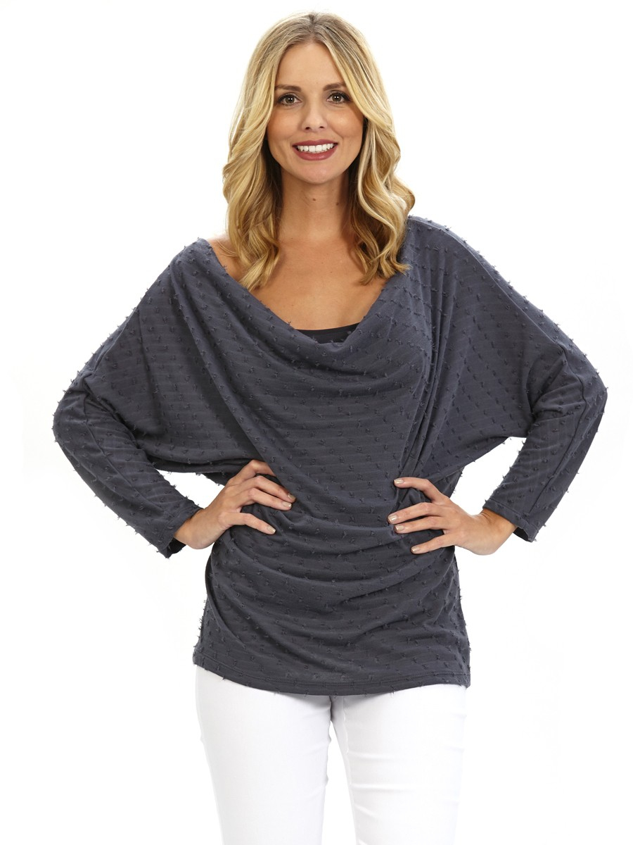 draped neck blouse