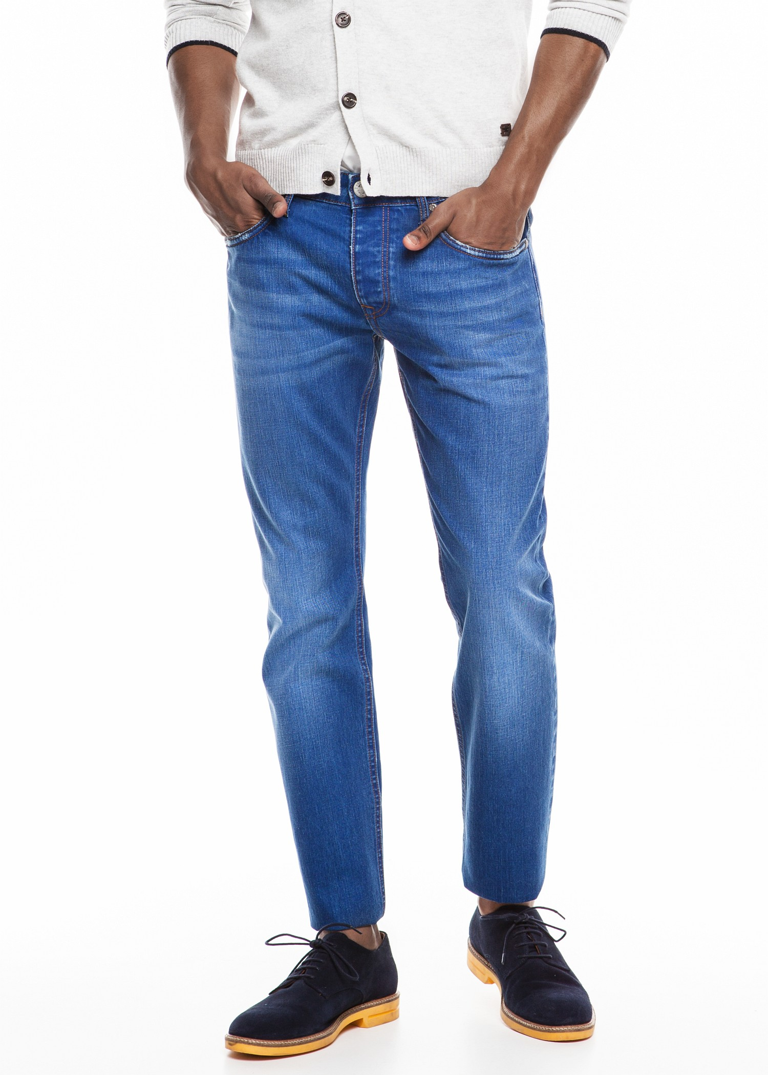 Lyst - Mango Slim Fit Ink Color Steve Jeans in Blue for Men