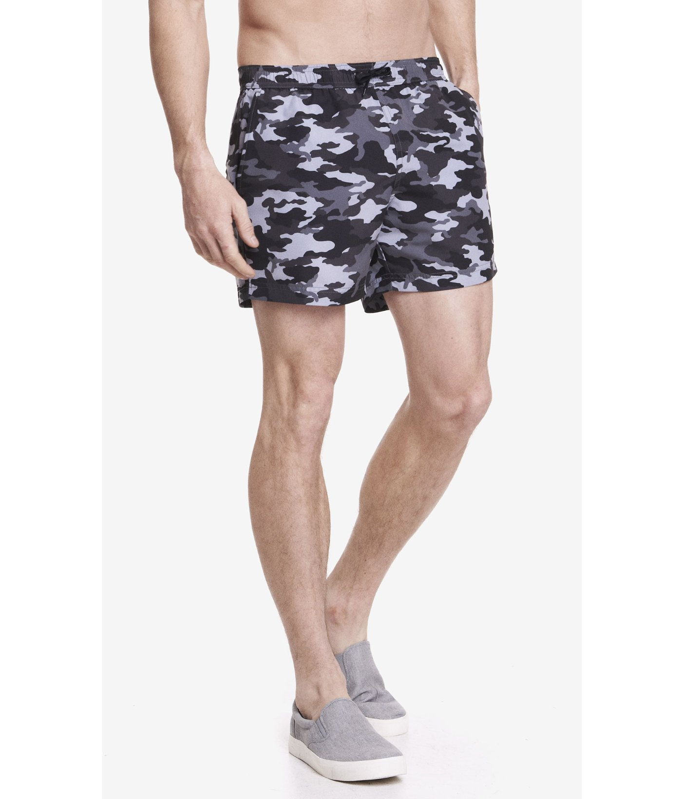 Express Camouflage Swim Shorts in Gray for Men (CAMO) Lyst