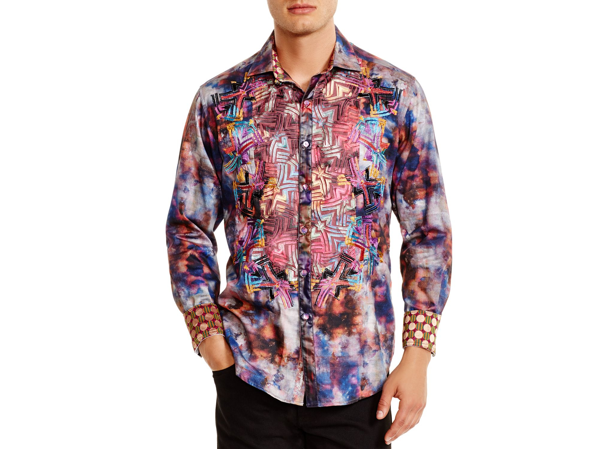 Lyst - Robert Graham Limited Edition Embroidered Tie Dye Classic Fit ...