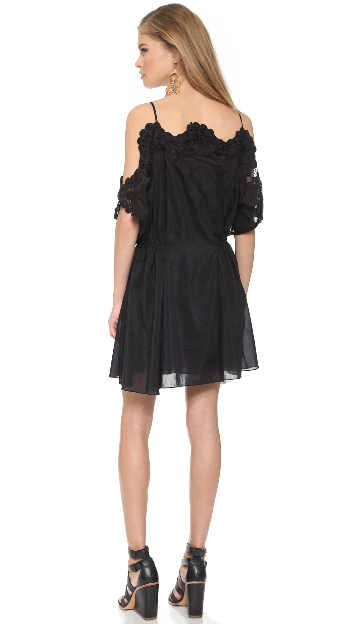 Lyst Thakoon Addition Crochet Border Mini Dress In Black Gallery