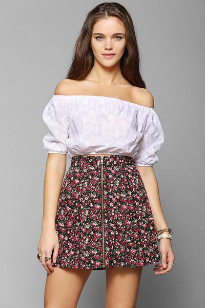 Urban Outfitters Lucca Couture Embroidered Offtheshoulder Cropped Top ...