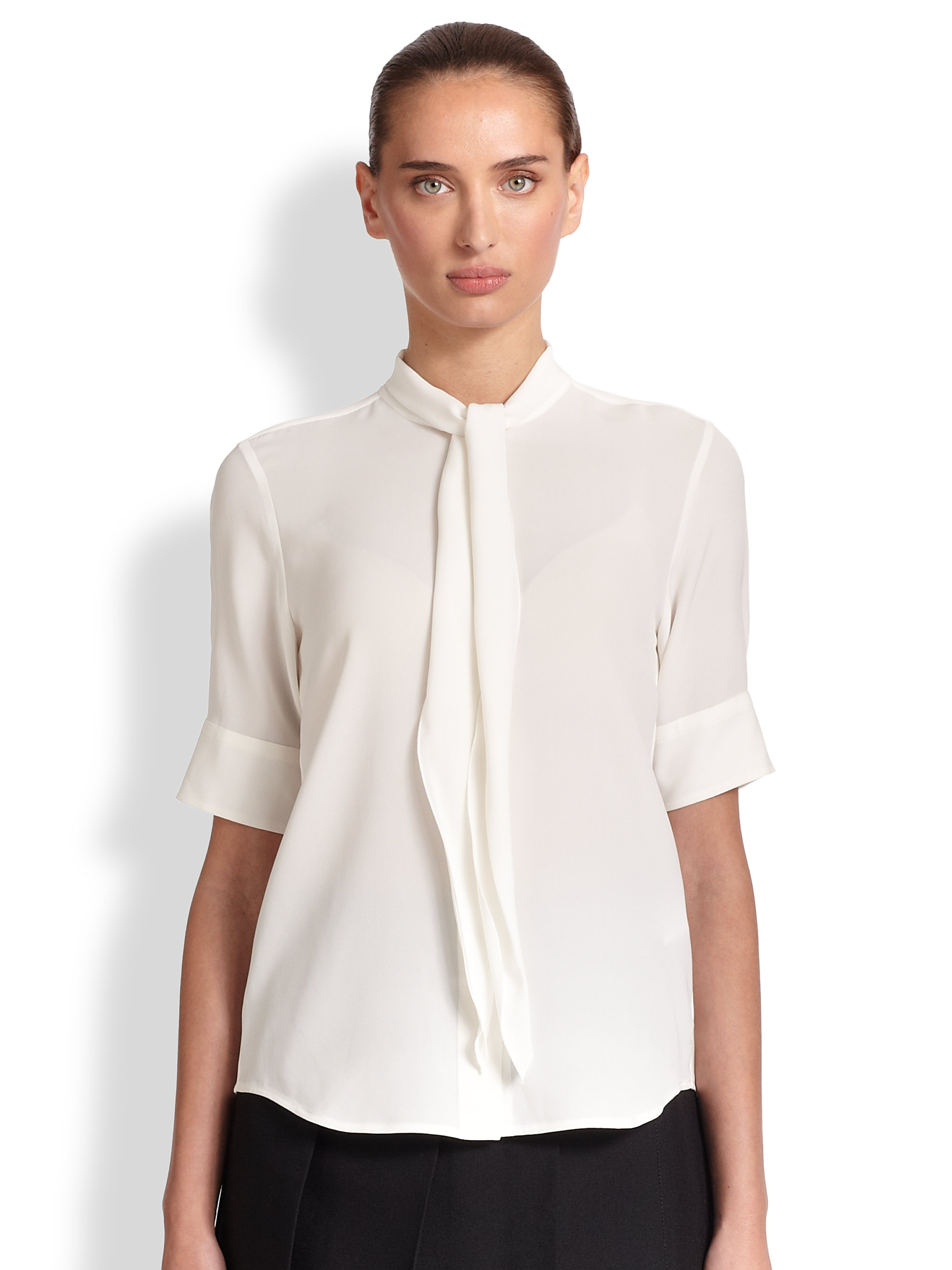 Lyst - Marc Jacobs Silk Crepe Blouse in White