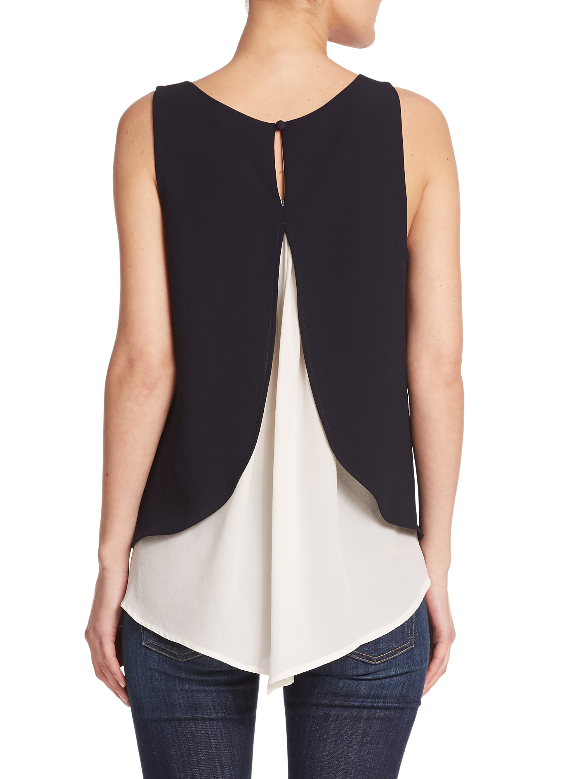 Lyst Bailey 44 Tulip Layered Sleeveless Top In Natural