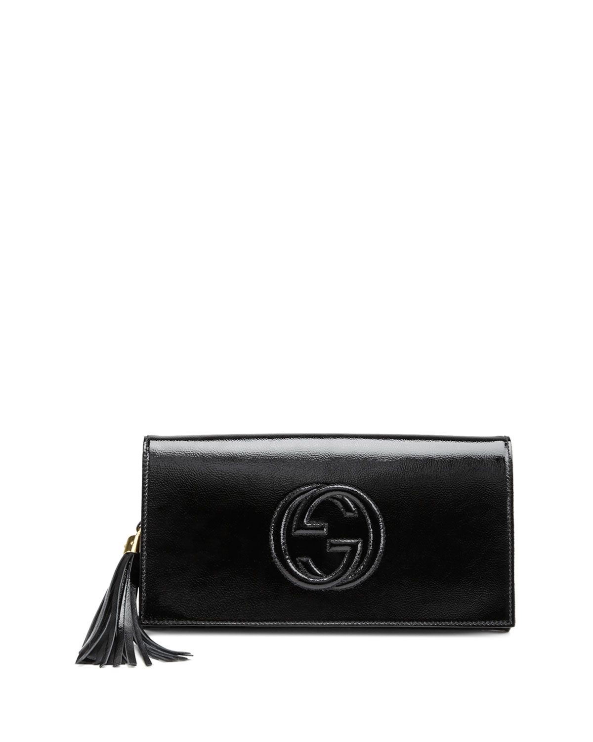Lyst - Gucci Soho Patent Leather Clutch Bag in Black
