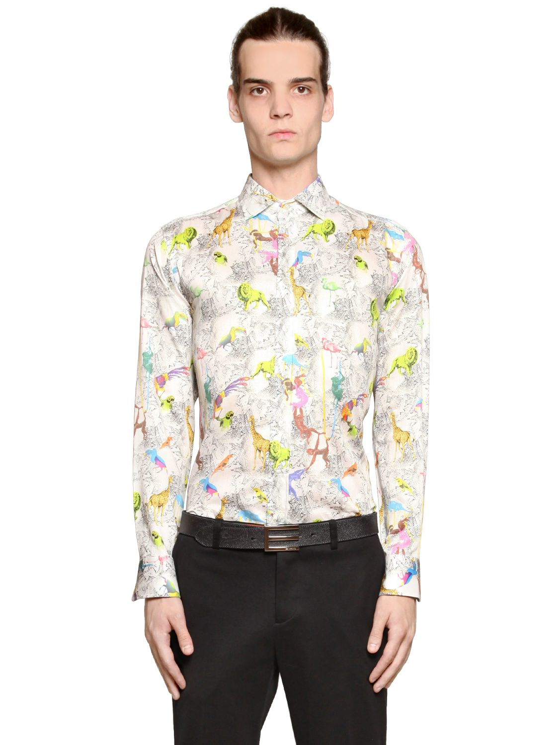 Lyst - Etro Animal Print Cotton Shirting Shirt for Men