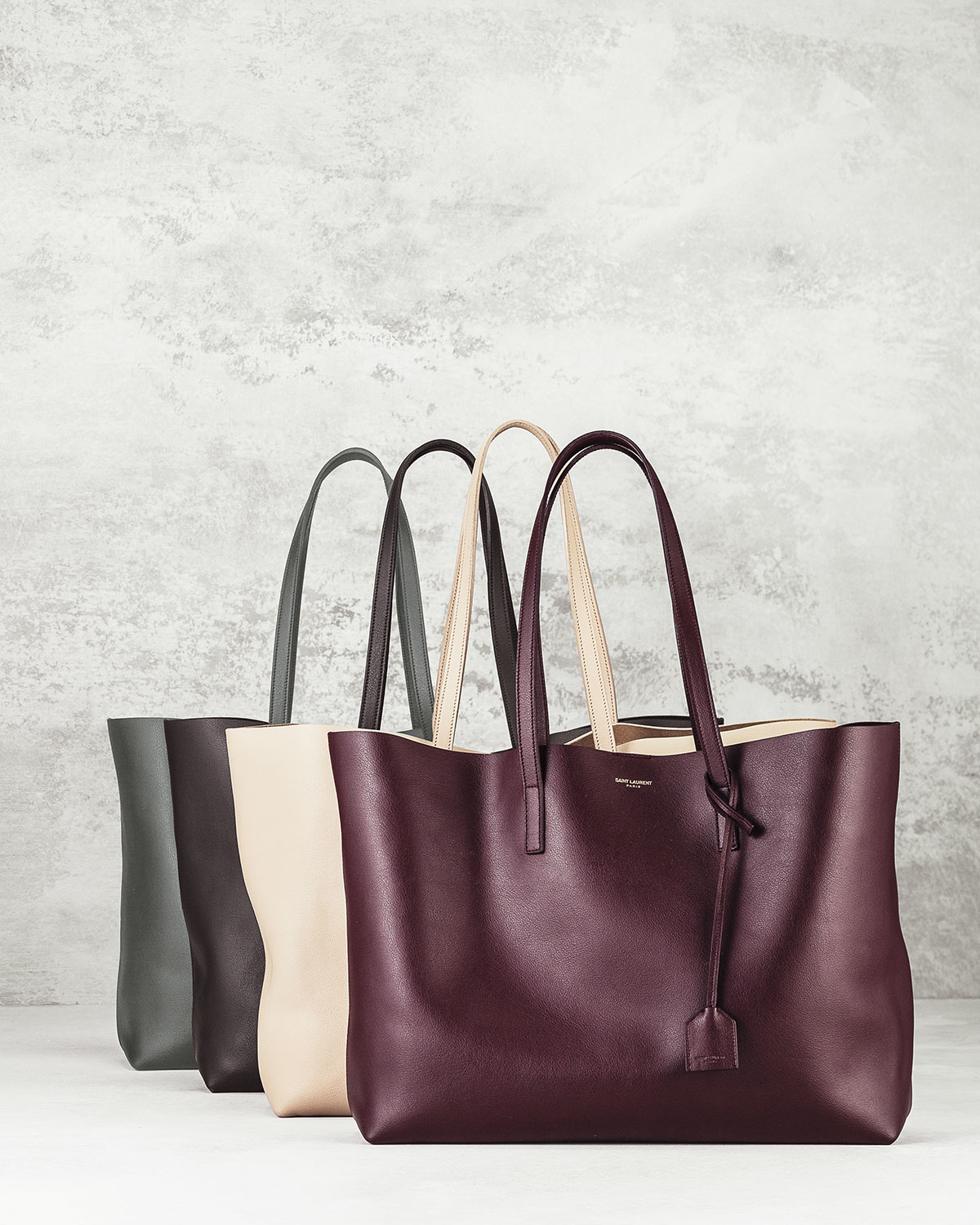Lyst - Saint Laurent Large East-west Leather Shopper Bag in Natural