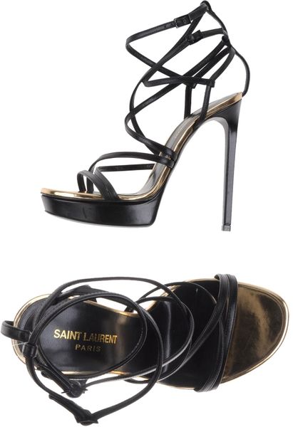 Saint Laurent Platform Sandals in Black | Lyst