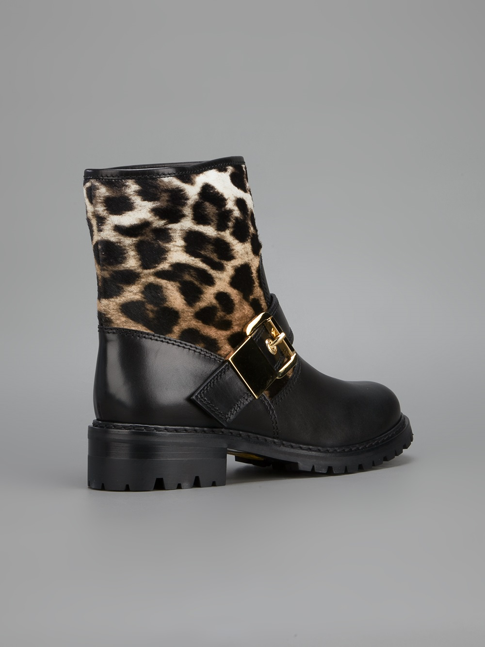 biker boots leopard