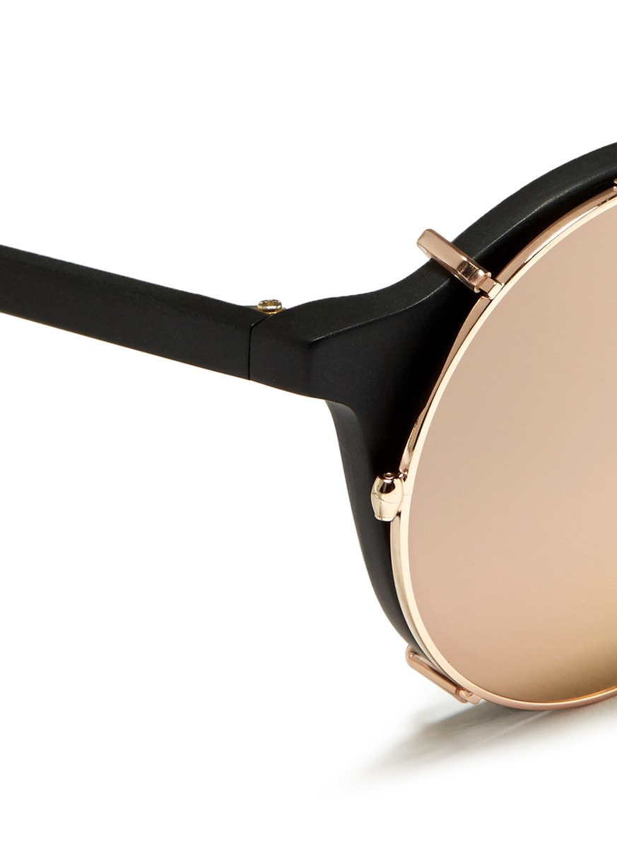 Lyst Sunday Somewhere 'matahari' Clipon Wire Rim Round Mirror Sunglasses in Black for Men