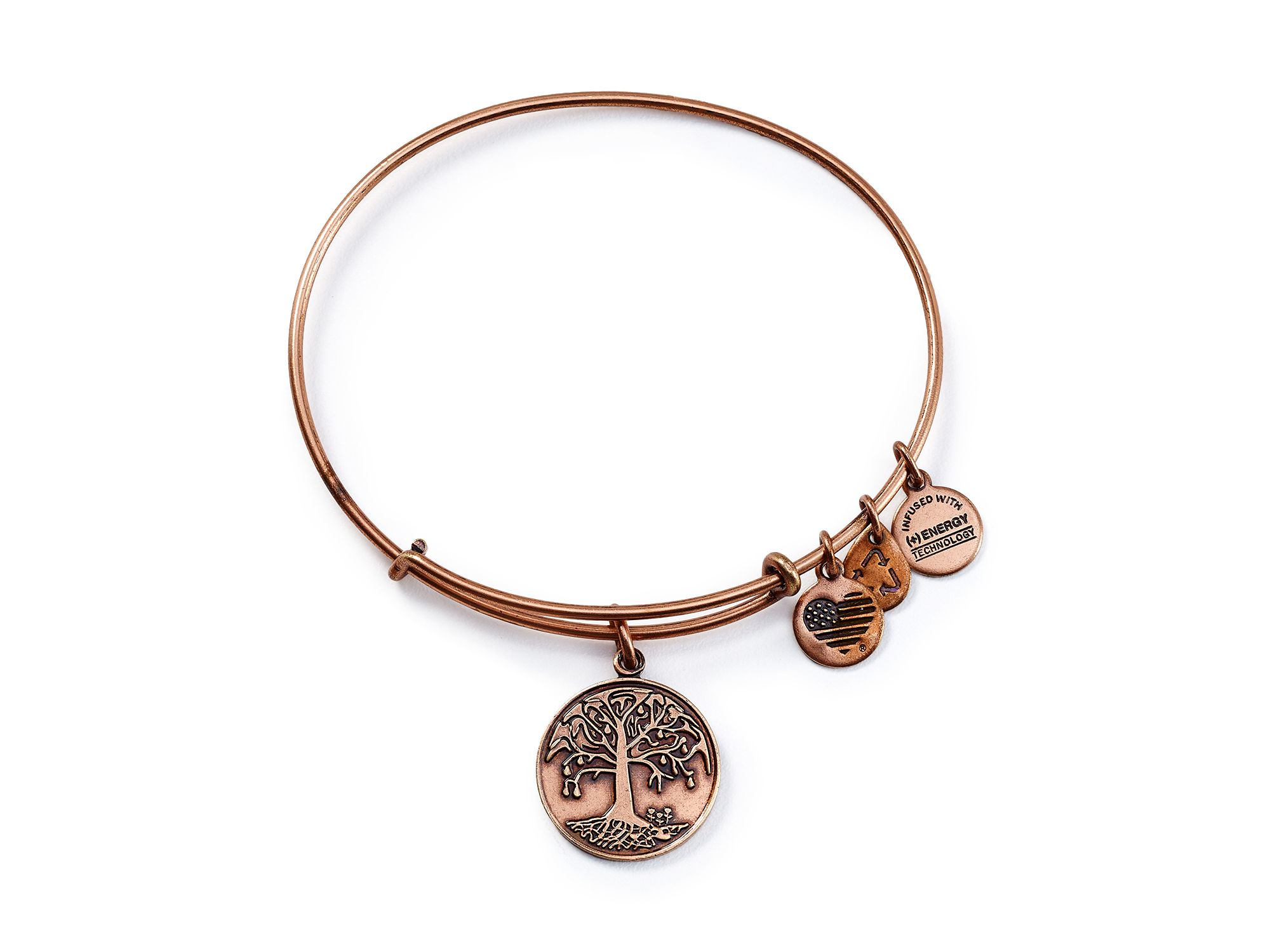 Lyst Alex And Ani Tree Of Life Rose Gold Tone Wire Bangle 100 Gallery