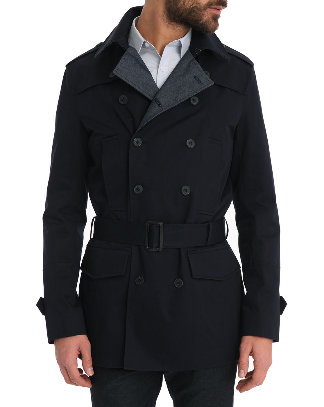 Ikks Navy Trench Coat in Blue for Men (navy) | Lyst