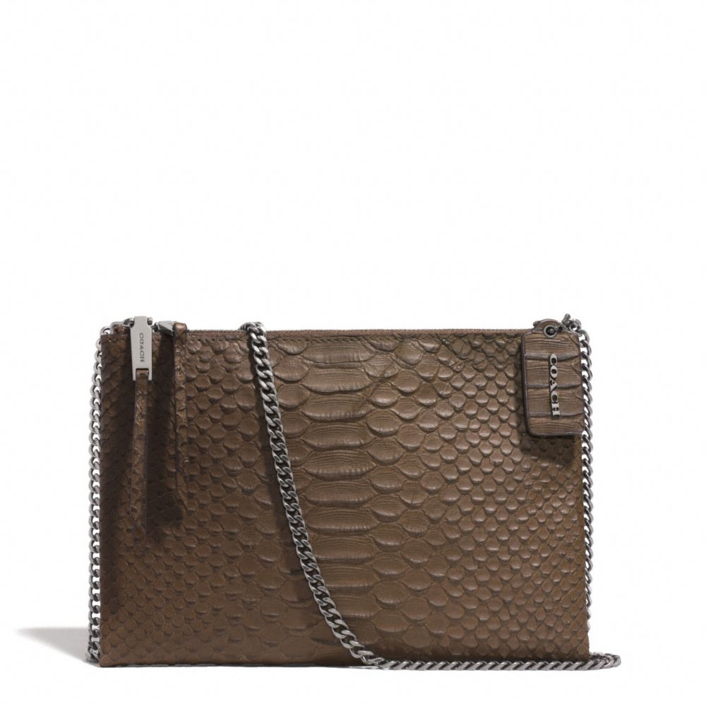 Lyst Coach Zip Top Crossbody in Python Embossed Leather in Brown