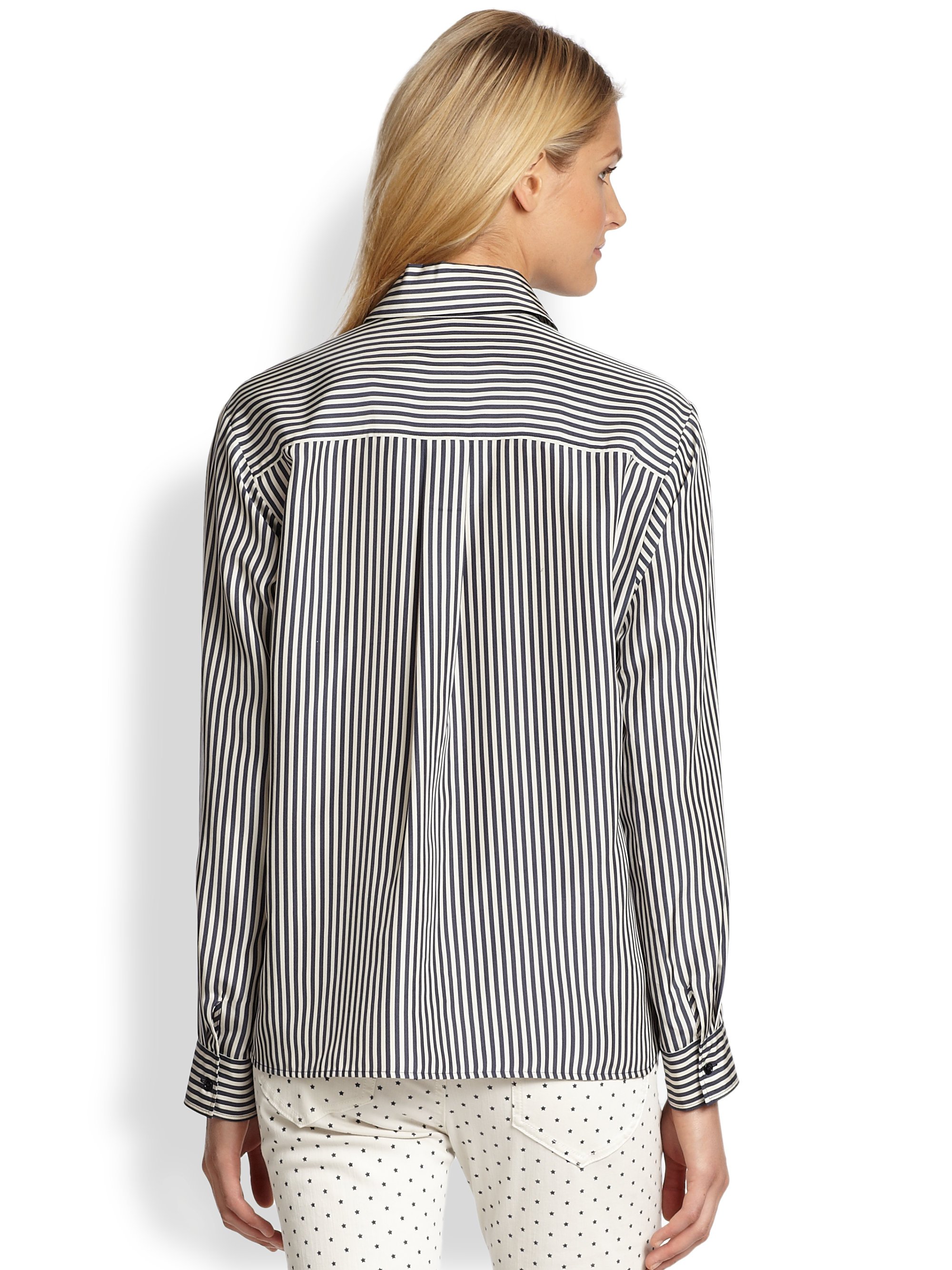 striped button down shirt women