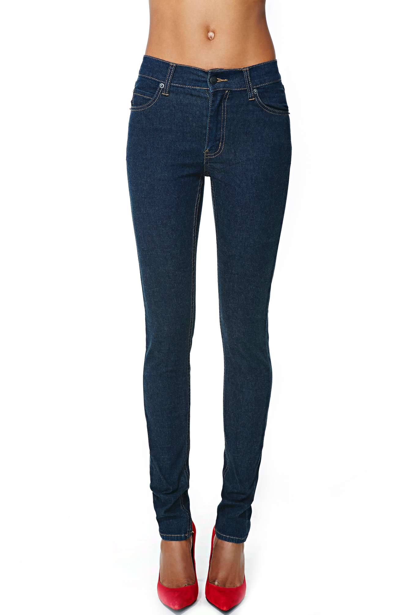 Nasty Gal Cheap Monday Tight Skinny Jeans Very Stretch One Wash In Blue 