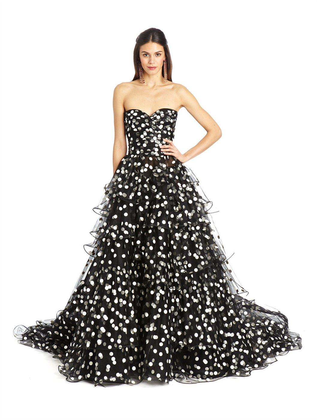 Oscar de la Renta Sleeveless Dress with Tiered Skirt in 