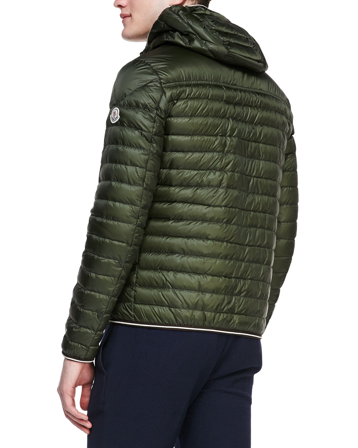 Lyst - Moncler Light Weight Hooded Puffer Jacket Olive in Green for Men