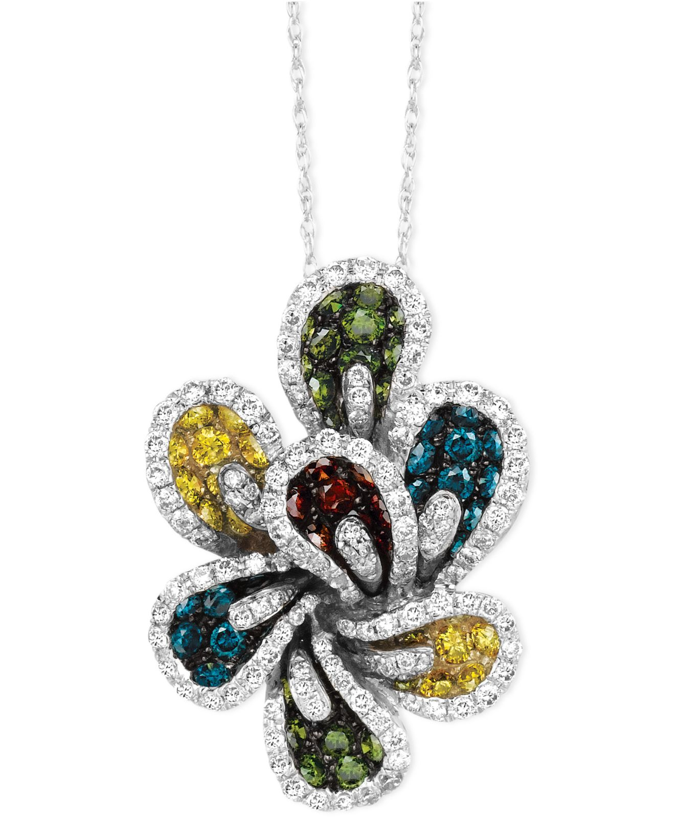 Le Vian Mixberry Diamond Flower Pendant 2 1 6 Ct T W In 14k