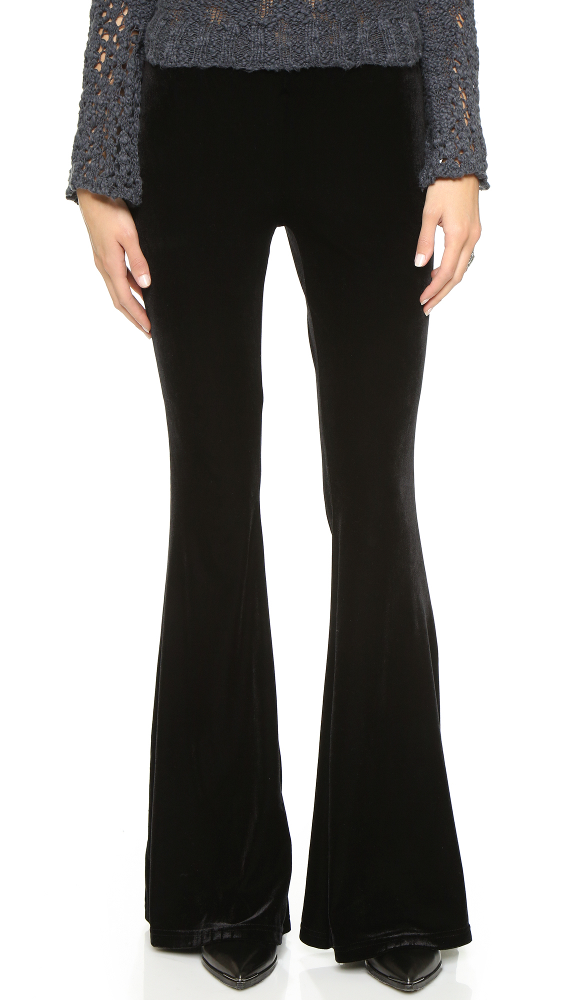 women's velvet flare pants