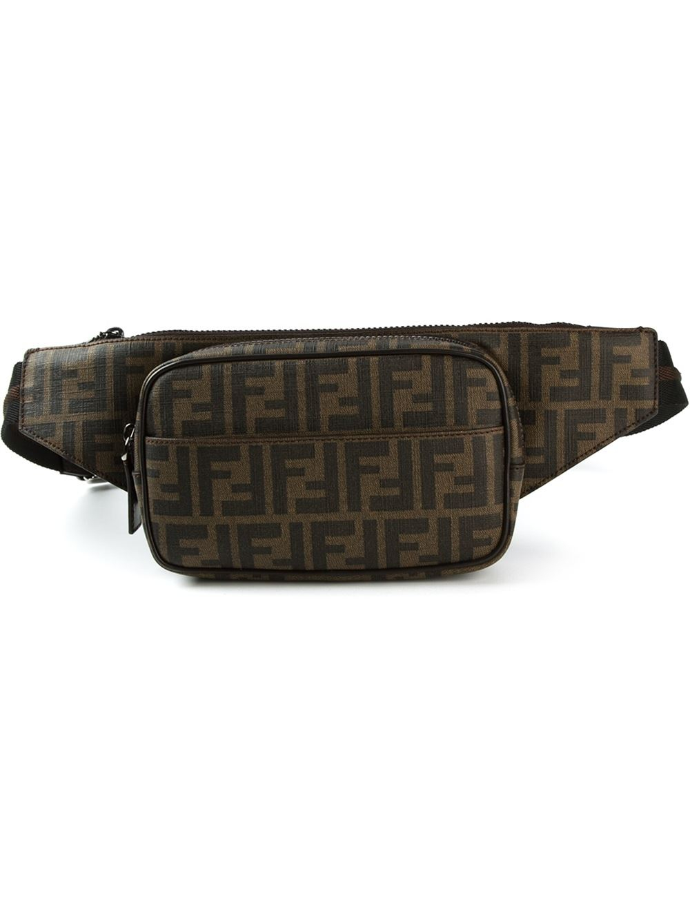 Fendi Zucca Belt Bag in Brown for Men - Lyst
