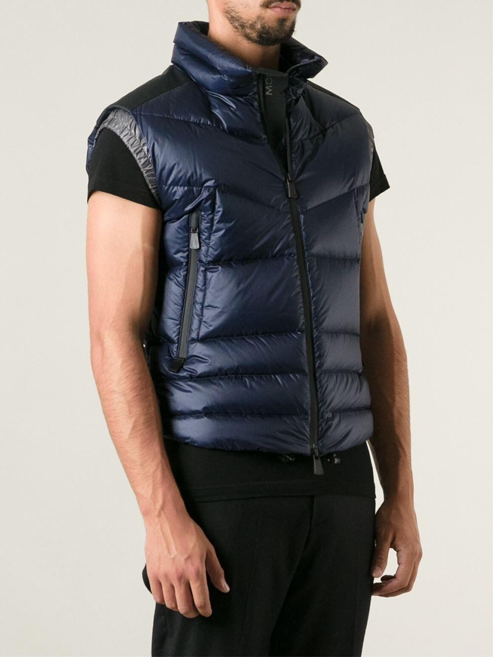 3 MONCLER GRENOBLE Quilted Padded Gilet in Blue for Men - Lyst