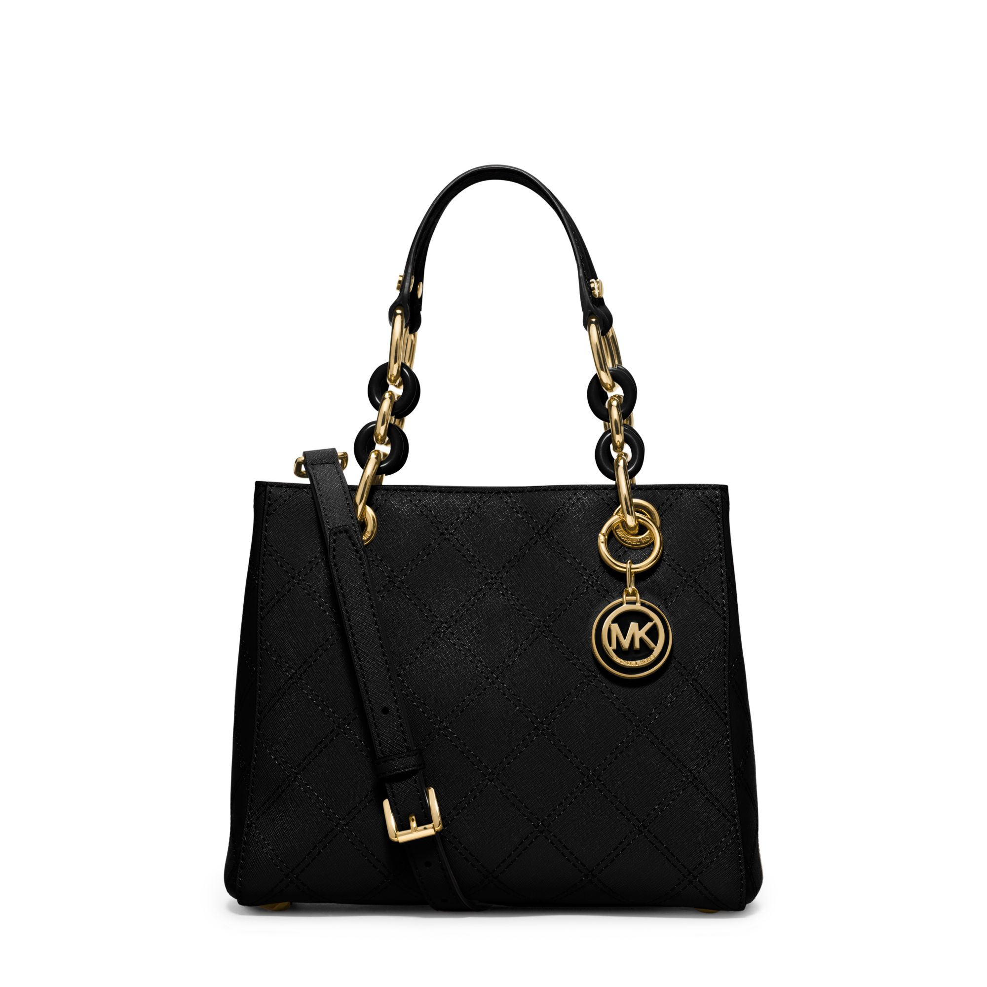 Lyst Michael Kors Cynthia Small Saffiano Leather Satchel In Black Gallery Women S Michael By Kors Cynthia
