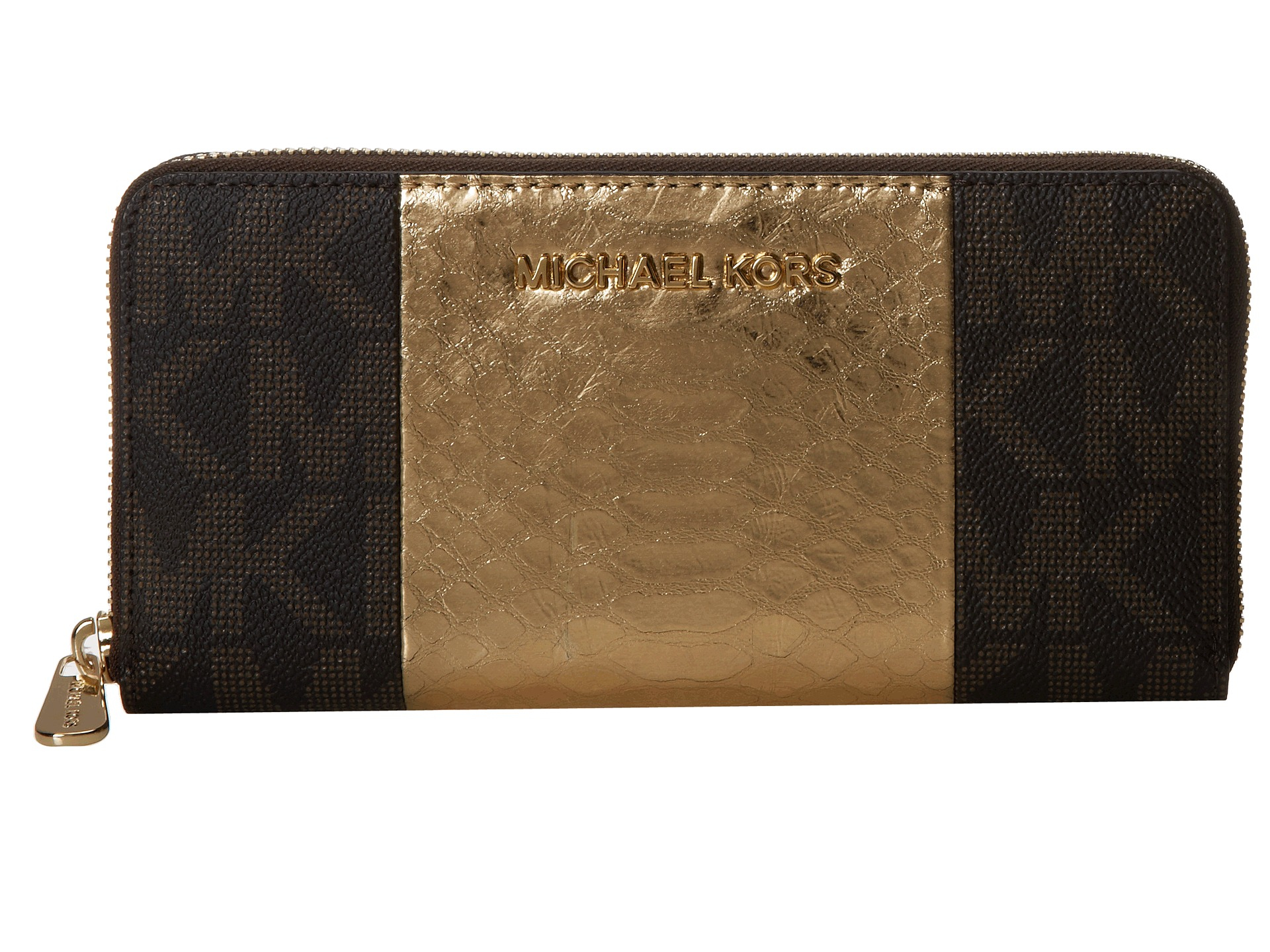 Lyst - MICHAEL Michael Kors Daria Fold Over Leather Clutch Bag in Brown