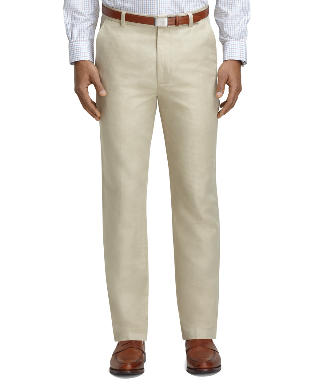 Brooks brothers Clark Fit Linen And Cotton Pants in Natural for Men | Lyst