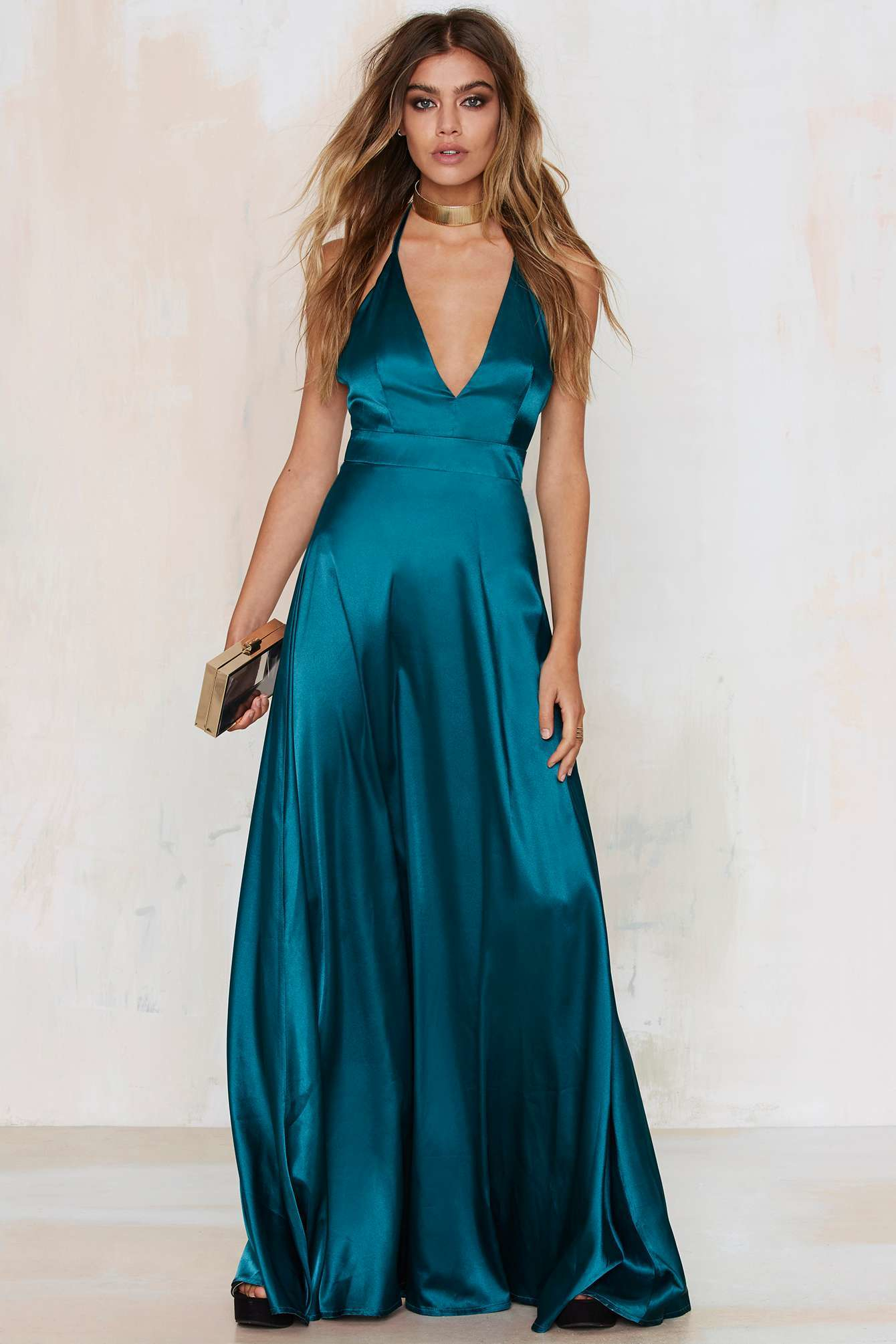 Twin sister Grand Entrance Satin Maxi Dress in Blue Lyst