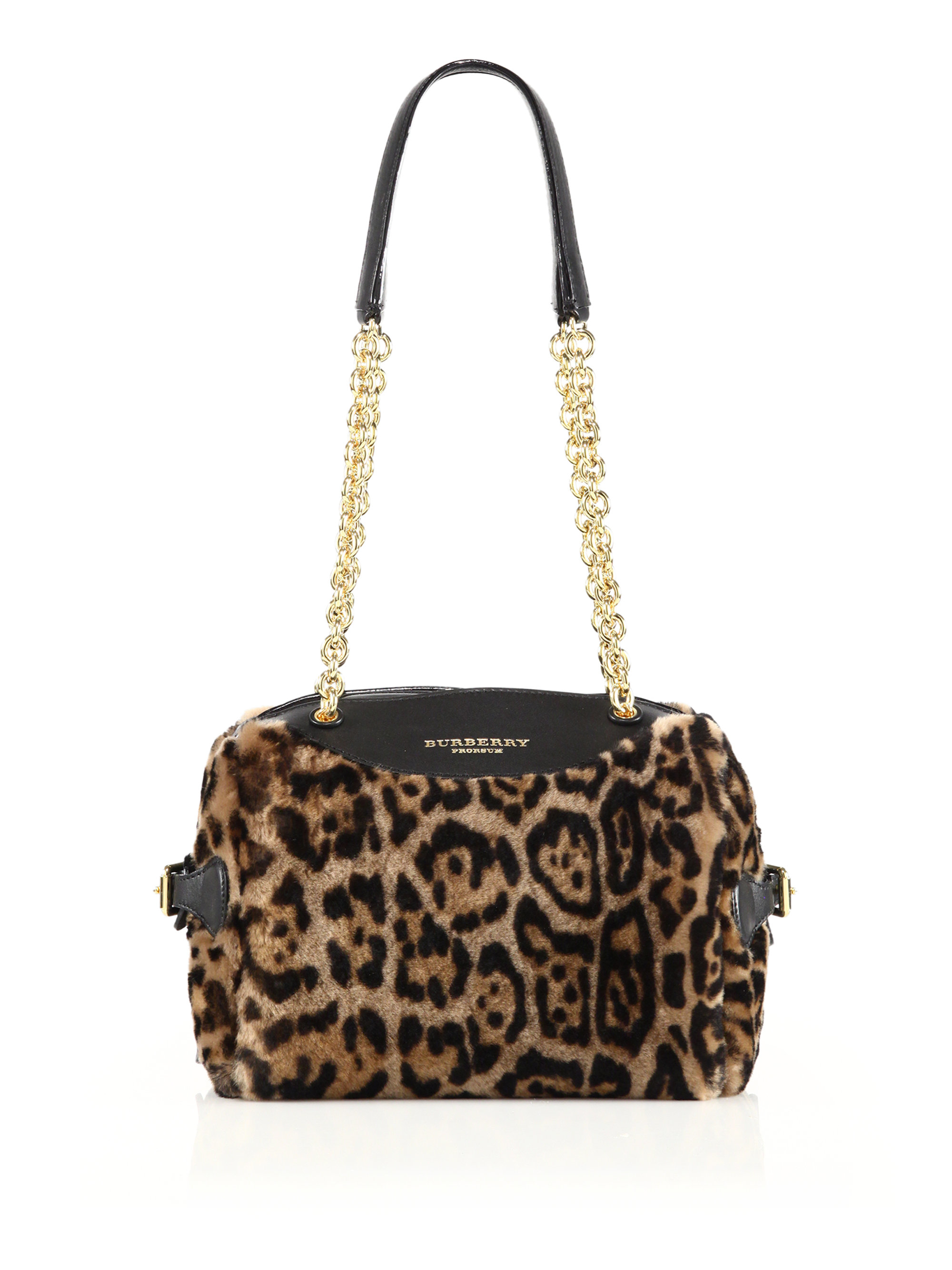 Burberry Mini Bee Leopard-print Shearling & Leather Bowler ...