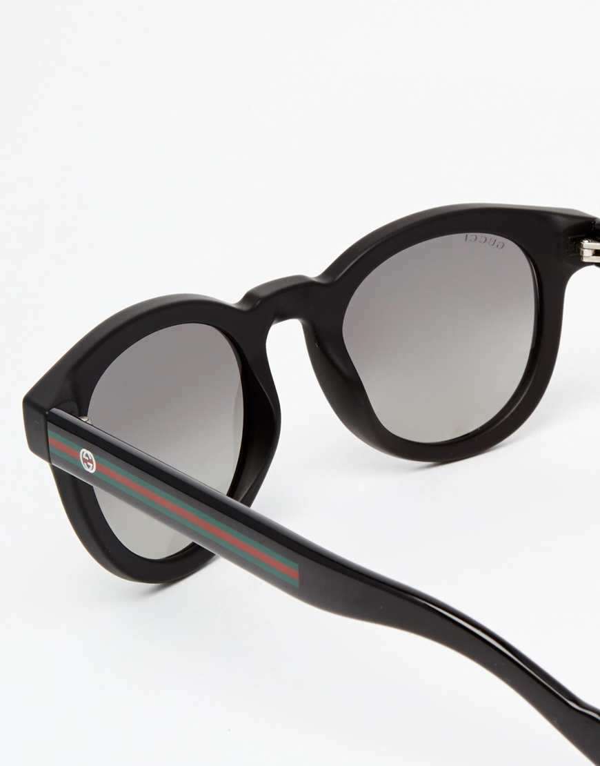 Lyst Gucci Keyhole Round Sunglasses In Black For Men