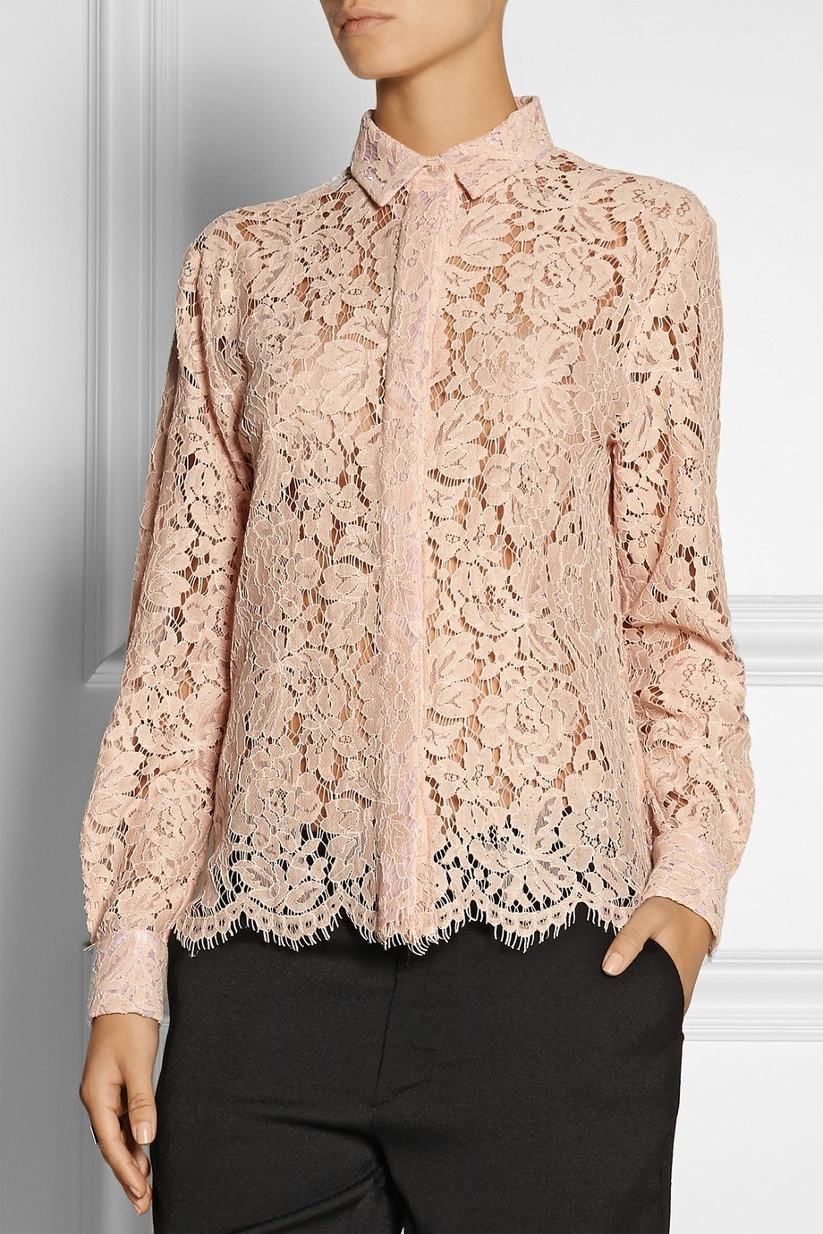 Lyst - Msgm Lace Shirt in Pink