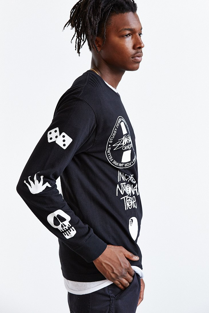 Lyst - Stussy Dot Collage Long-Sleeve Tee in Black for Men