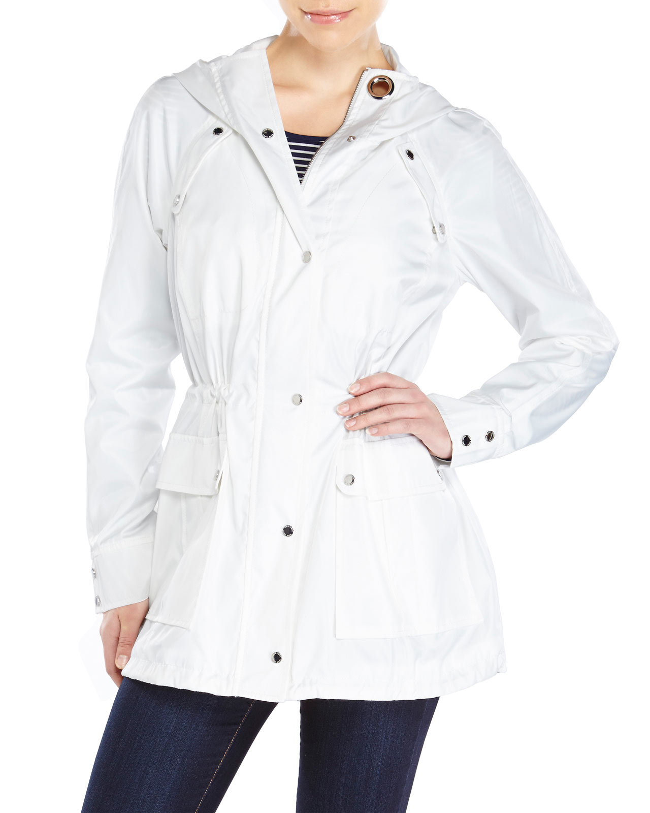 Lyst Vince Camuto Hooded Anorak Jacket in White