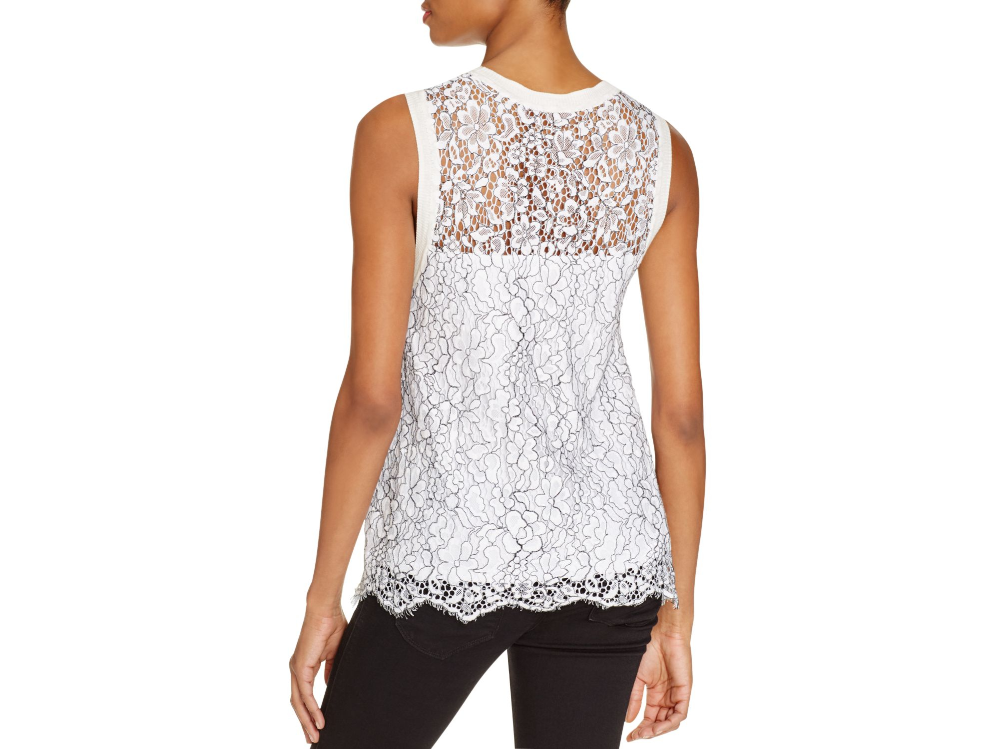 Lyst Generation Nia Lace Top In White lyst generation nia lace top in white