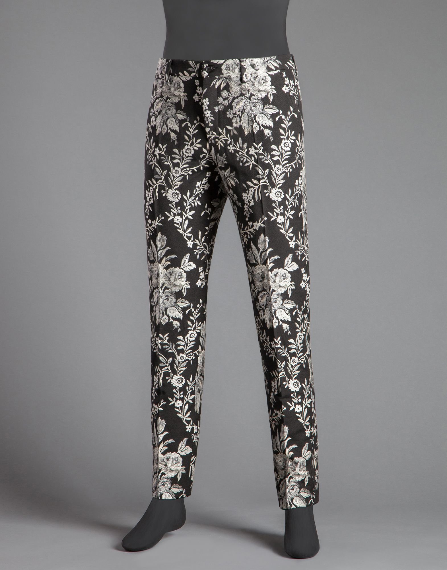 Lyst Dolce And Gabbana Floral Jacquard Trousers In Black